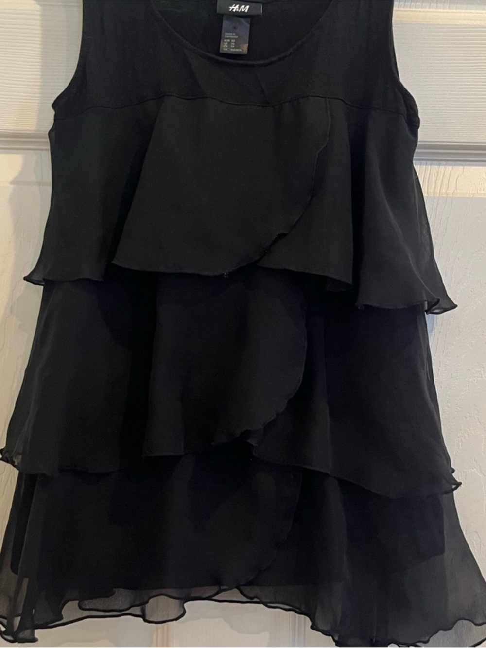 H&M Black Layered Ruffle Tank Top - Picture 3 of 7